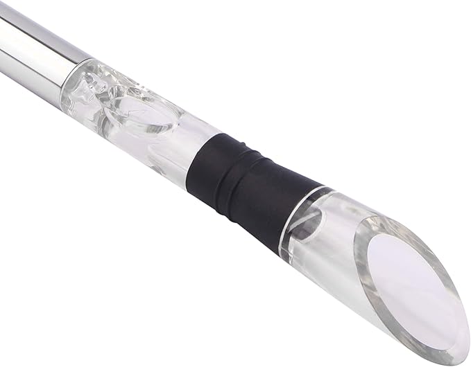 DERNORD Wine Chiller 3-in-1 Stainless Steel Wine Bottle Cooler Stick Freezer with Aerator and Pourer for Chilling Longer, Pouring and Aerating Wine for Christmas and Birthday Gifts