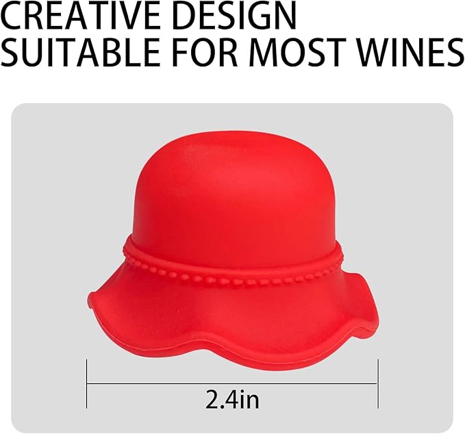 Formal Hat Wine Stoppers Hat-Shaped Bottle Plug Wine Bottle Stoppers Wine Accessories Kitchen Gadgets Kitchen Gift Set Creative Gifts Baseball Party Decoration-2pcs Red Bottle Stoppers