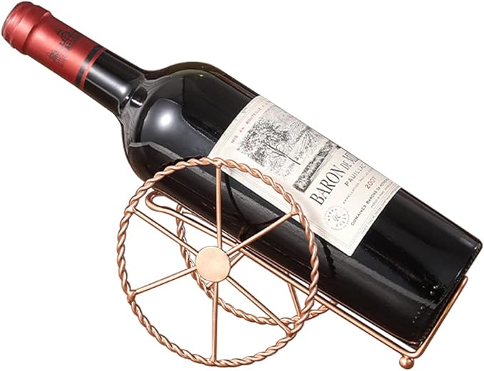 Countertop Wine Rack - Wine Holder for Wine Storage - Wine Racks Countertop - Small Wine Rack - Wine Bottle Storage - Tabletop Wine Rack (Rose Gold)