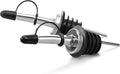 AOZITA Liquor Pour Spout, Stainless Steel Liquor Bottle Pourers with Rubber Dust Caps for Alcohol, Olive Oil, Liquor Pourers with Dust Caps, Speed Pourers, Bar Bartender Accessories (2)