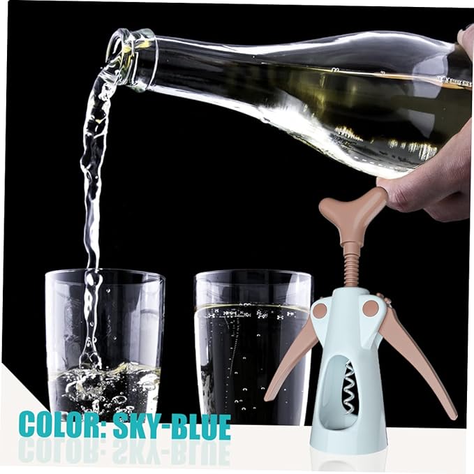Amosfun Wine Bottle Wing Corkscrew Stainless Steel Corkscrew Foil Cutter Easy to Use Wine Opener for Home and Restaurant