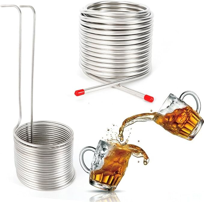Stainless Steel Metal Coil Tube Immersion Wort Chiller Beer Wine Cooler Home US