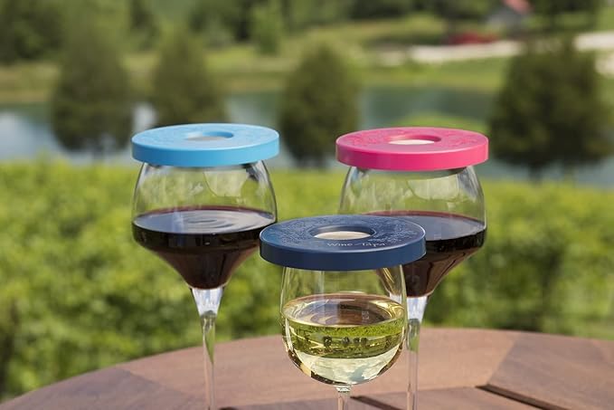 Drinking Glass Covers-Keep Bugs Away from Wine Glasses Outdoors-Use as Cover for Coffee Mugs, Soda Cans, and Drinking Glasses, Set of 4 No Spill Drink Covers (Morning Glory)