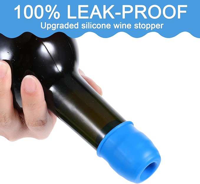 8Pcs Silicone Wine Stopper Reusable Bottle Stoppers Sealed Soft Wine Stoppers Unbreakable Bottle Cover Caps Beer Champagne Stopper Glass Sealer Covers for Keeping Soda Drink Whiskey Fresh