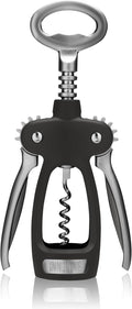 Innovine Winged Corkscrew Wine Opener, Multi-Purpose Bottle Opener for Beers and Soft Drinks, Stainless Steel with Ergonomic Wing Handle, for Bartenders, Home Bar, Kitchen, Restaurant, Graphite