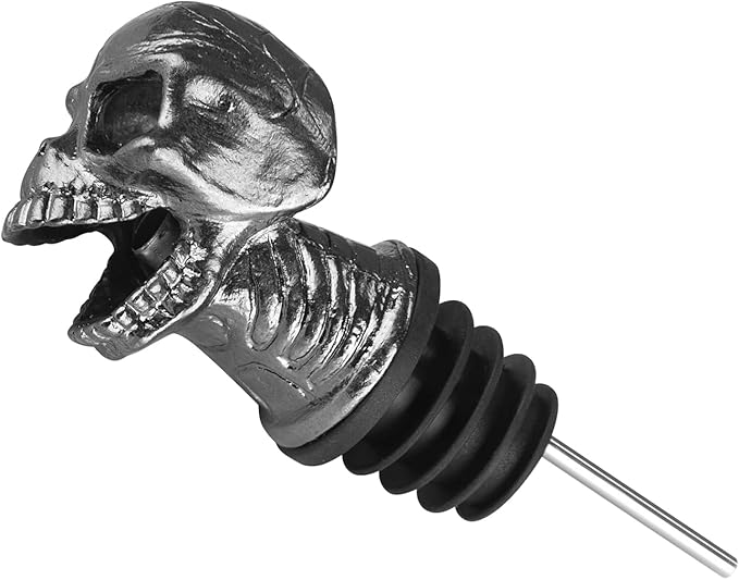 Linkidea 2 Pack Skull Aerator Pourer, Decanter Spout for Wine, Whiskey, Gothic Skull Bar Gadget for Smooth Pouring, Party & Home Bar Accessory, Halloween Christmas New Year Gift