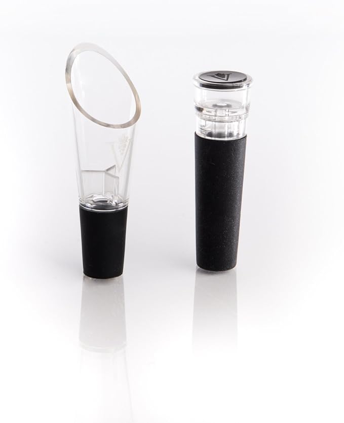 Wine Aerator Decanter and Wine Saver Wine Accessories Gift Set: - Mini Wine Vacuum Pump/Wine Sealer for Wine Storage to aerate, pour and preserve your Wine