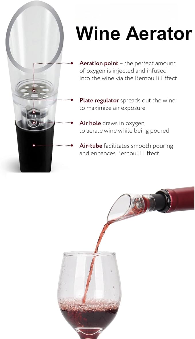 Yomety Electric Wine Opener With Base, Rechargeable Bottle Opener With 2-in-1 Aerator & Pourer, Foil Cutter, 2 Stoppers - Accessories Gifts for Wine Lovers