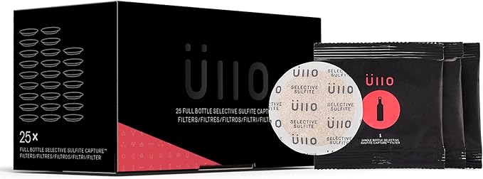 Ullo Full Bottle Replacement Filters (25pack) With Selective Sulfite Technology To Make Any Wine Histamine and Sulfite Preservative Free