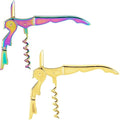 Mirage Corkscrews Wine Key Double Hinge Wine Opener Waiter Corkscrews 2PCS Gold + Rainbow