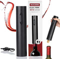 Electric Wine Opener – NUCOKRS Rechargeable Corkscrew with USB-C, One-Touch Automatic Cork Remover, Sleek Black Design Easy to Use for Home Kitchen Party Wedding Gifts
