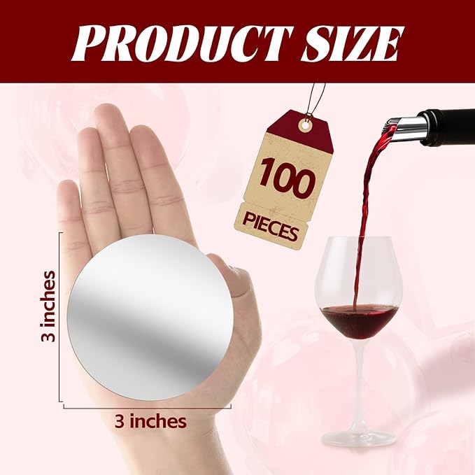 100Pcs Disposable Wine Pourer Discs, 3Inch Anti-Drip Liquor Pour Spouts for Wine & Liquor Bottles, No-Rinse Single-Use Design Avoids Cross-Flavors