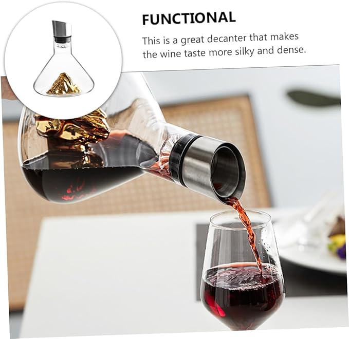 MAGICLULU Crystal Wine Decanter 1500ml Wine Aerator Creative Handheld Decanter for Home Dining and Entertaining