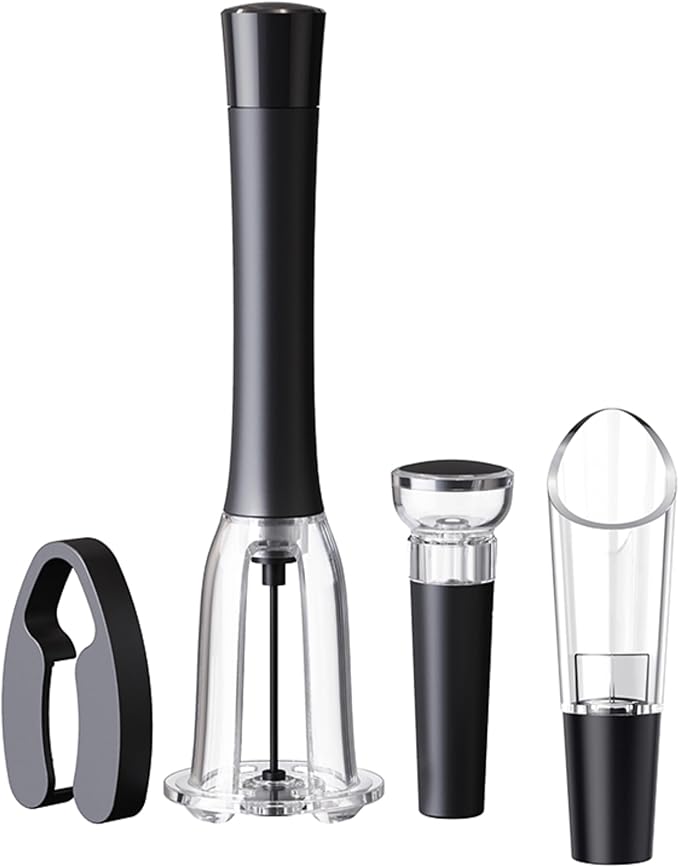 Air Pressure Wine Bottle Opener Set Pump Wine Opener Kit, Vacuum Stopper, Aerator Pourer, Foil Cutter, Safe & Easy Cork Remover Keep Cork Intact for Gift, Ouvre Bouteille de Vin