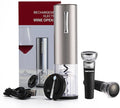 Electric Wine Opener Set, Rechargeable With 2 Vacuum Stoppers, Foil Cutter, Battery-Powered Corkscrew - Wine Lovers Present