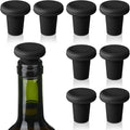 Yookeer 8 Pcs Wine Stoppers Silicone Beer Bottle Sealer Stoppers Glass Bottles Corks Beverage Beer Champagne Wine Storage Keep Fresh Tools for Wedding Party Christmas Supplies(Black)