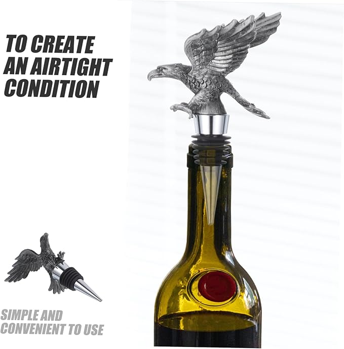 Healifty 1pc Eagle Head Shape Wine Stopper Creative Eagle Bottle Stopper for Wine Reusable Strong Sealing Easy to Clean