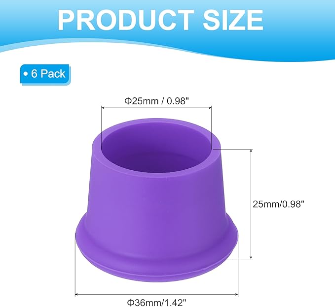 PATIKIL Silicone Wine Stoppers, 6 Pcs Reusable Bottle Cover Wine Corks Bottle Caps Wine Saver Seal Keep Fresh for Beer Beverage Drink, Purple