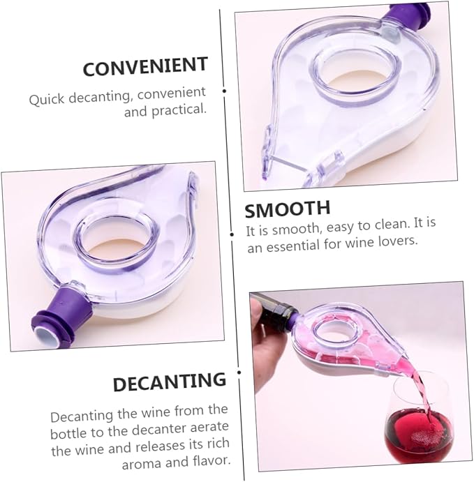 Happyyami 1Pc Creative Wine Aerator Decanter Handheld Pourer for Quick Decanting Easy to Clean Wine Accessory for Wine Lovers Fits Bottles Convenient Storage