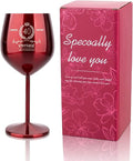 40th Birthday Gifts Wine Glass for Her Women, Stainless Steel Metal Unbreakable Decoration Glasses Red Cup 17oz with Vintage Print-Unique 40 Year Old Present for Mom Wife Sister Friend