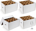 Feifeiya 4 Pack Wine Glass Moving Boxes Kitchen Moving Boxes with Handle Kitchen Kit with Lid for Dish Glassware(White,20 x 15 x 12 Inches)