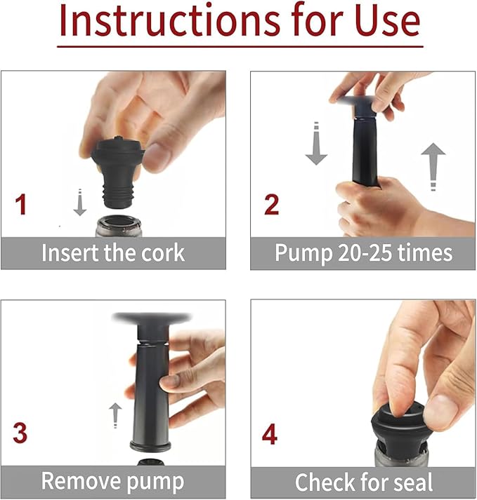 Wine Vacuum Stoppers Set of 3– Black