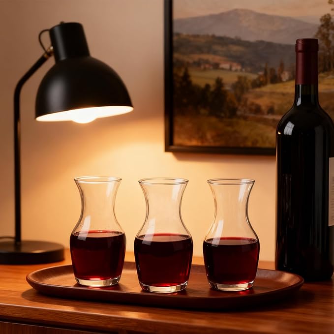 Set of 12 6 Oz Mini Wine Carafe Glasses - Single Serving Small Decanters for Individual Pours, Wine Tasting, Champagne, Juice | Ideal for Bars & Restaurants