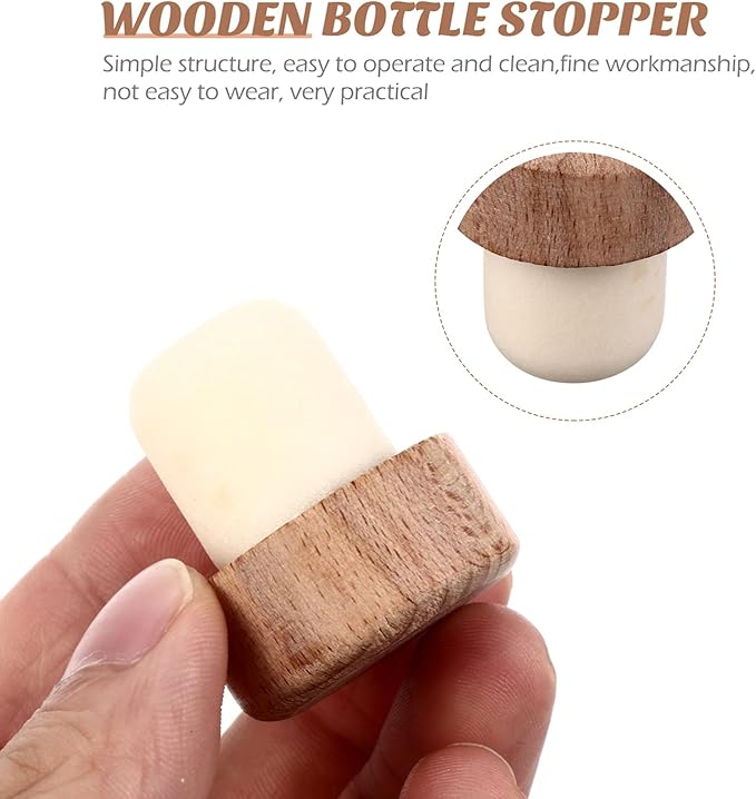 Wooden Wine Bottle Stopper 6Pcs T-shaped Stopper Cork Wine Stopper Bottle Stoppers Reusable Wine Bottle Stopper Wine Sealing Plug Bottle Cap for Wine Beer Bottles DIY Craft