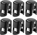 Champagne Stoppers with Stainless Steel Champagne Saver with Food Grade Silicone Leak proof Keep Fresh Suitable for Champagne, Cava, Prosecco and Sparkling(Black, 6 Pack)