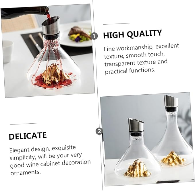 MAGICLULU Crystal Wine Decanter 1500ml Wine Aerator Creative Handheld Decanter for Home Dining and Entertaining