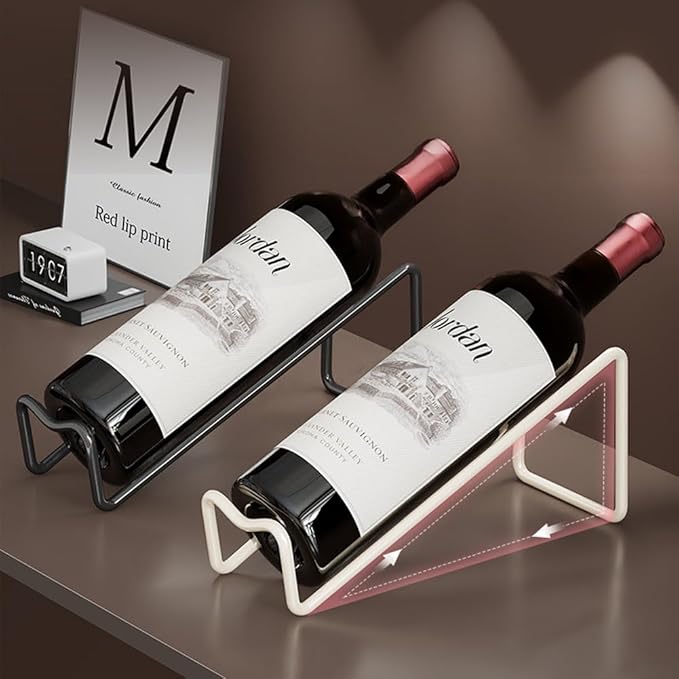 10 Pcs Metal Wine Rack Freestanding -Tabletop/ Countertop Wine Rack Holder - Wine Bottle Storage Rack, Party Wine Holder Stand, Unique Wine Gifts and Accessories for Wine Lovers (White)