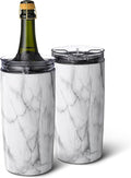 BrüMate Togosa 2-in-1 Wine Chiller Bucket & Pitcher | 100% Leakproof Locking Lid | Portable Chiller Fits Most Wine, Champagne, & Liquor Bottles | Perfect Wine Gift | 49oz (Carrara)