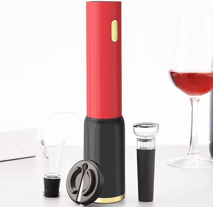 Yctze Electric Wine Opener Battery Operated, Automatic Wine Bottle Opener Corkscrew with Foil Cutter, One Button Effortless Operation, ABS Sturdy Construction,