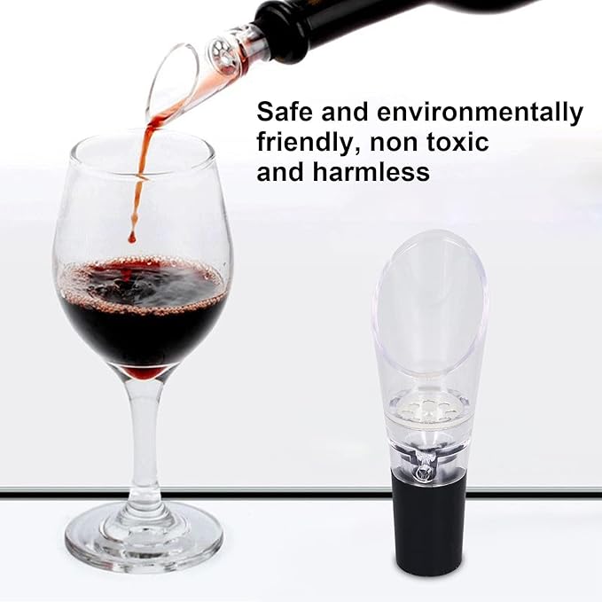 8PCS Wine Aerator, Wine Filter Wine Pourer Spout Wine Aerator Pourer Spout Portable Wine Aerating Wine Aerator Decanter Spout (Silver)