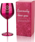 30th Birthday Gifts Wine Glass for Her Women, Stainless Steel Metal Unbreakable Decoration Glasses Rose Red Cup 17oz with Vintage Print-Unique 30 Year Old Present for Mom Wife Sister Friend