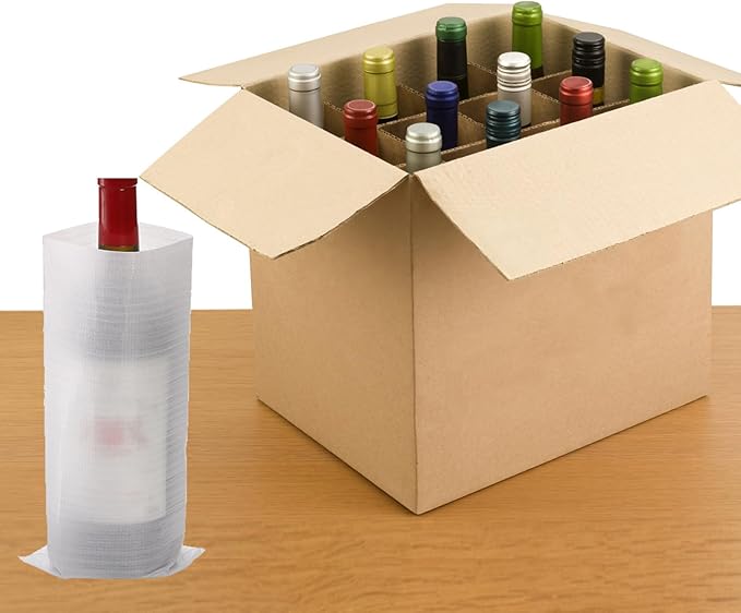 Dicunoy 6 Sets Glass Divider Kits for Moving, Carboard Wine Glassware Dish Packing with 72 Package Foam Pouches, for 16 x 12 x 12 Inch Box