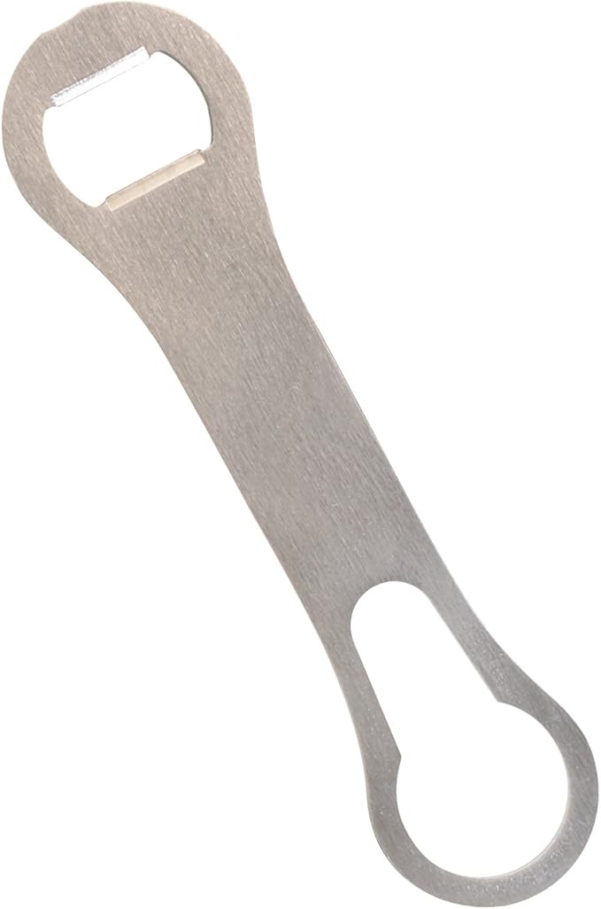 Thirsty Rhino Badak Bottle Opener and Pour Spout Remover, Brushed Silver (Set of 12)