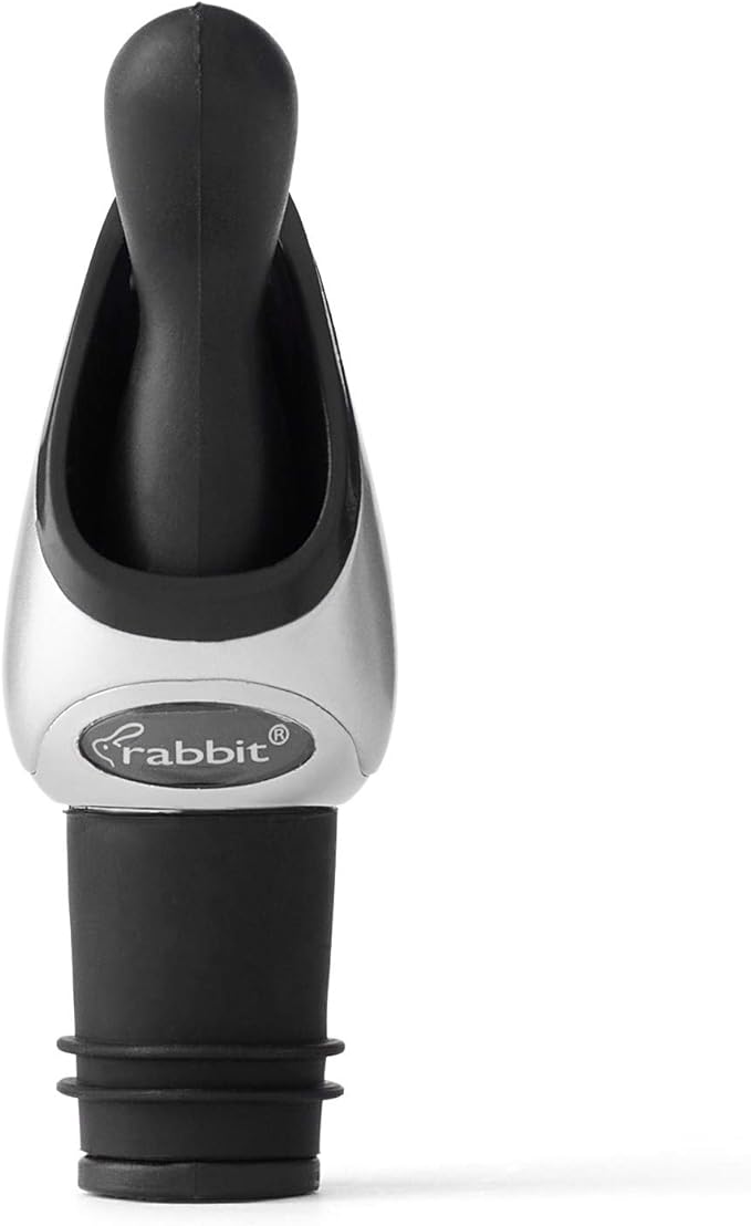 Metrokane Rabbit Wine Pourer with Stopper, Black, W6116N, 1 EA