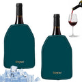 Wine Cooler Sleeve, Wine Bottle Gel Cooler Sleeve Freezer Chiller, Long Lasting Keep Wine Cool and Chill Sleeve for Prosecco Champagne Beer Wine Bottles(2PCS Blackish green)