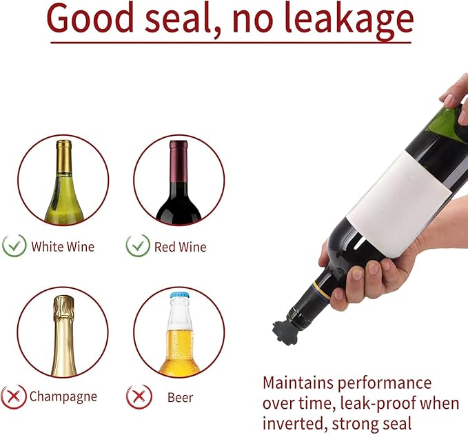 Wine Vacuum Stoppers Set of 3– Black