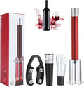 1 Wino on the Go Lovers Gift Set, 4-in-1 Wino on the Go Set, With Air Pressure Pump, Foil Cutter, Wine Pourer & Vacuum Stopper, Efficient Corkscrew Bottle Opener for Home Bar(Red)