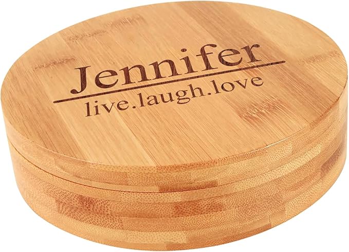 Personalized Bamboo Round 4 Piece Wine Tool Set
