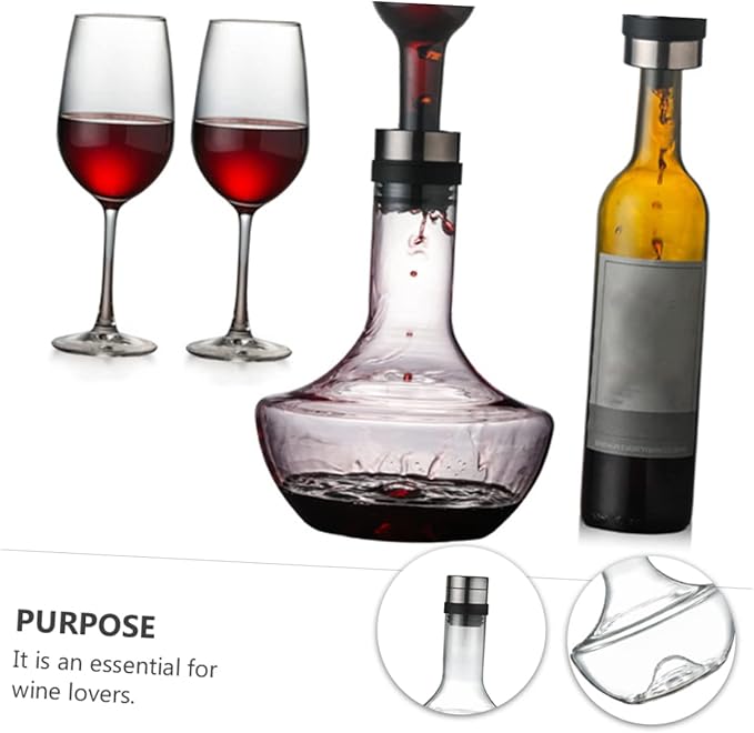 1pc Hand-held Fast Wine Decanter Hand Blown Glass Aerator for Enhancing Wine Flavors for and Entertaining