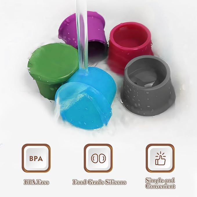Silicone Wine Stopper, 8 Pcs Reusable Wine Bottle Stopper Caps Bottle Caps Seals to Keep Wine Fresh