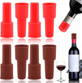 Vodolo Silicone Wine Stopper - 8pcs Reusable and Unbreakable Glass Bottle Sealer Covers, Plug, Cork Stopper for Keeping Champagne Fresh - Home Use