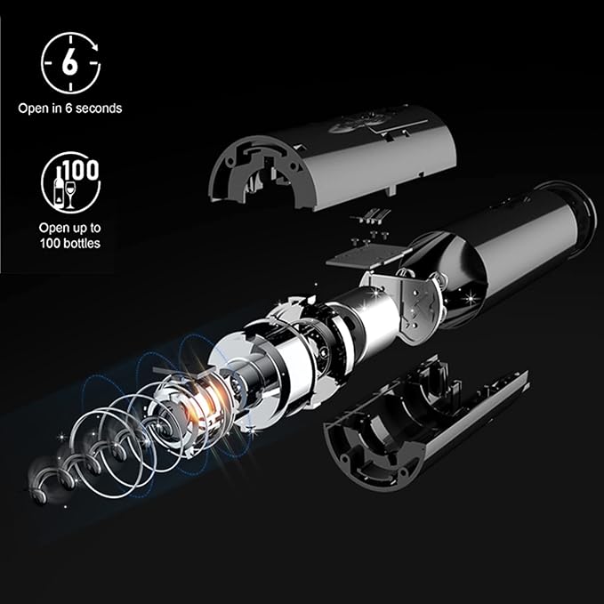 Electric Wine Opener Set, A 4-in-1 Multifunctional Wine Accessory Kit, including an Automatic Corkscrew Opener, Rechargeable Wine Bottle Openers, Foil Cutter, Wine Aerator Pourer, and Vacuum Stoppers