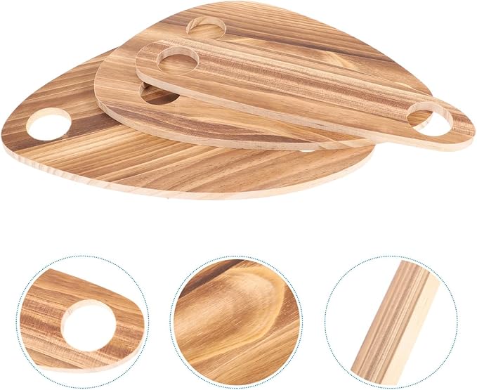 Amosfun Wine Bottle Topper Serving Tray Set of 3 Floating Wooden Cheese Boards 11.81X7.87X0.31In Lightweight Picnic Party Wedding Snack Platters