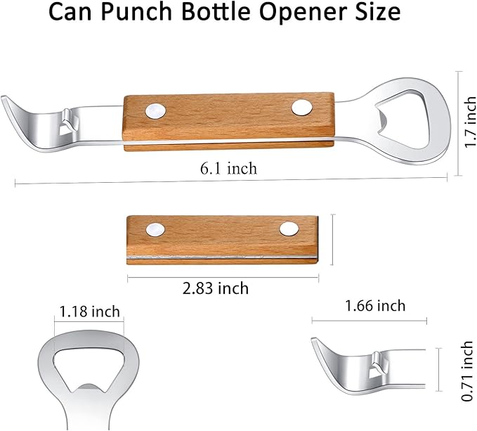 HANCELANT Can Punch Bottle Opener, Manual Stainless Steel Can Opener 2 Pack