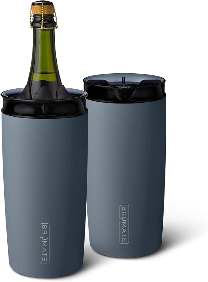 BrüMate Togosa 2-in-1 Wine Chiller Bucket & Pitcher | 100% Leakproof Locking Lid | Portable Chiller Fits Most Wine, Champagne, & Liquor Bottles | Perfect Wine Gift | 49oz (Nightfall Blue)