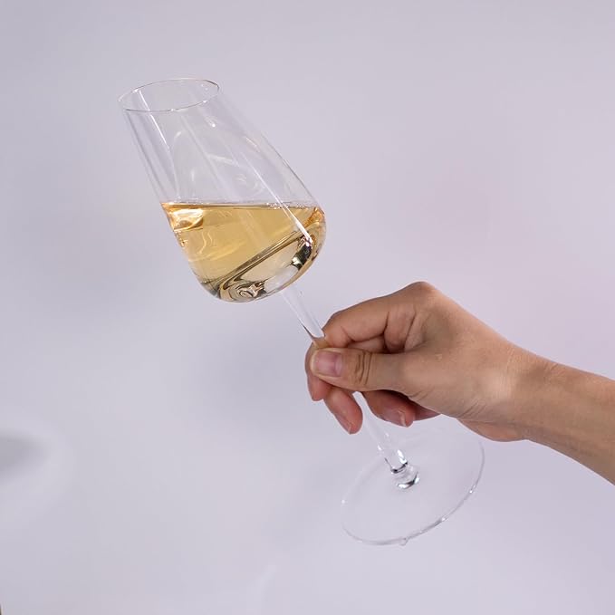 KAMMAK Wine Glasses Set of 2, 7.44 oz Hand Blown Crystal Bordeaux Wine Glasses, Thin Rim & Long Stem, Perfect for Red & White, Daily Use, Wedding or Birthday Gift with Gift Box, XH-H260 Matte